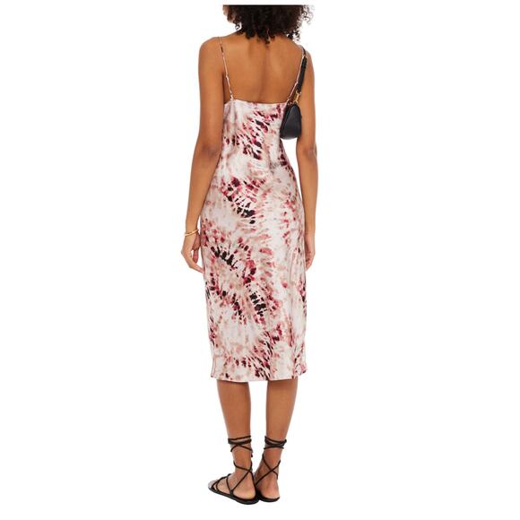 Cami NYC Raven Tie Dyed Silk Charmeuse Midi Slip Dress Womens Size Small V Neck - Picture 2 of 13